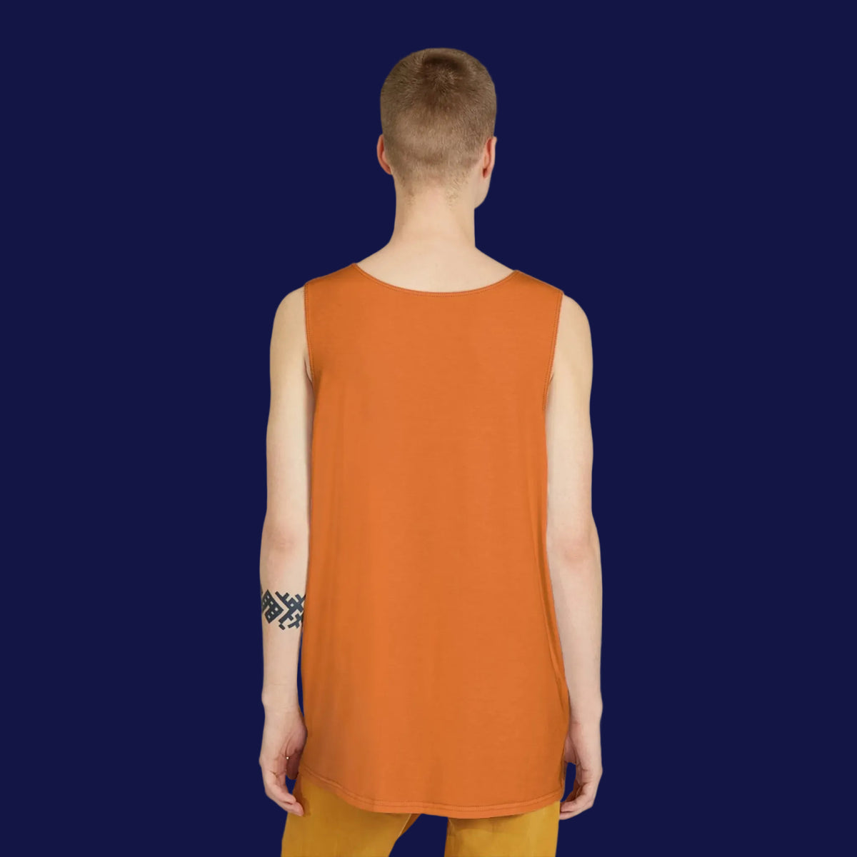 Orange Lion Crest Men's Tank Top — Casual Athletic Sleeveless Shirt
