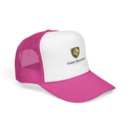 Global Wellness Alliance Trucker Hat — Embroidered Shield Logo Foam Cap
