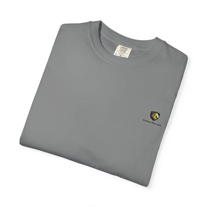 Minimal Cream T‑Shirt with Small Shield Logo — Casual Everyday Tee
