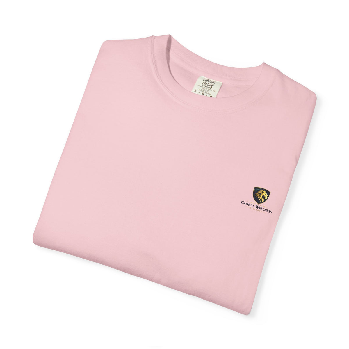 Minimal Cream T‑Shirt with Small Shield Logo — Casual Everyday Tee