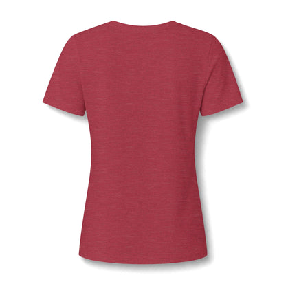 Women's V-Neck Tee — Small Chest Crest Graphic