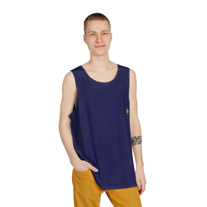 Navy Pocket Emblem Tank Top — Minimalist Men's Athletic Summer Shirt