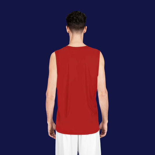 Red Team Basketball Jersey — Custom Logo Performance Tank