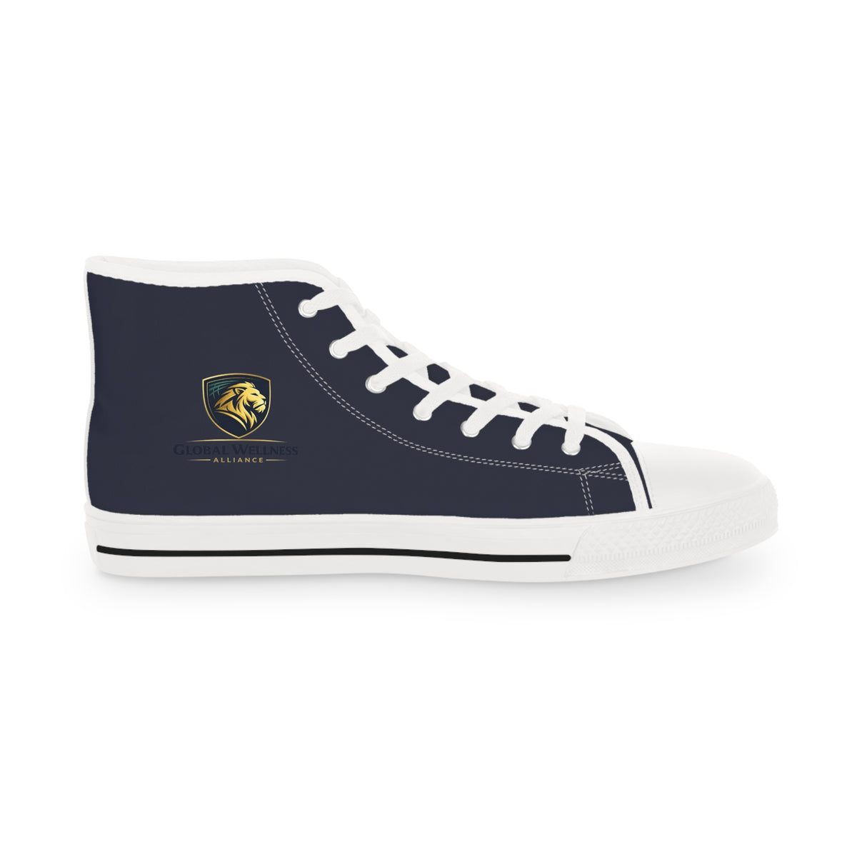 High Top Sneakers — Navy Classic Emblem Men's High-Top Shoes