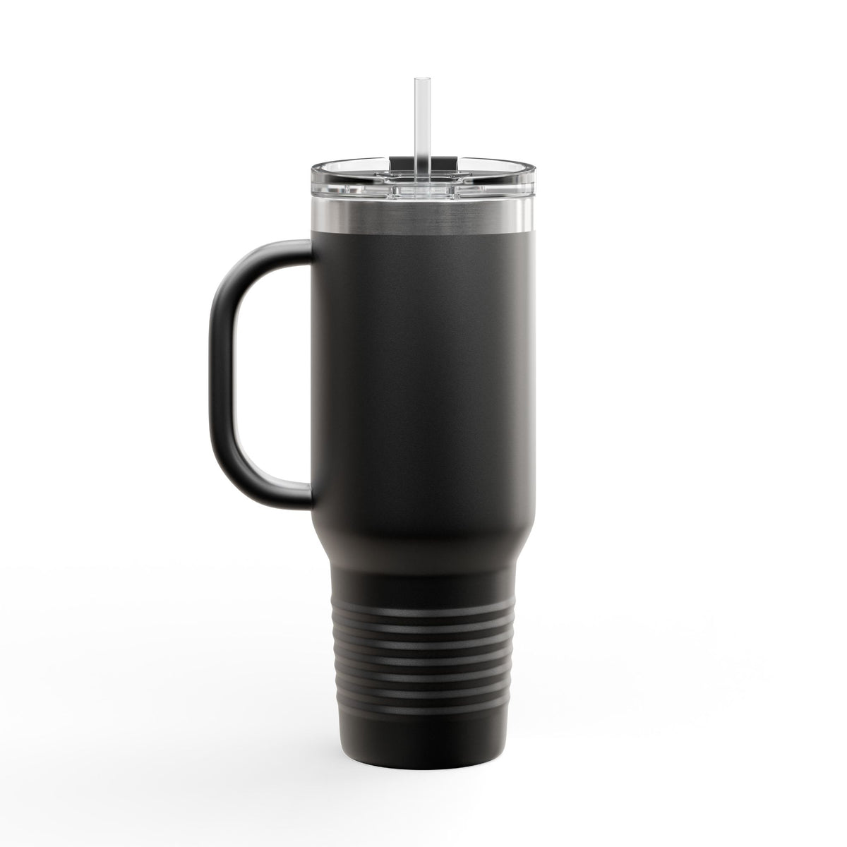 40oz Insulated Travel Mug with Handle — Red Stainless Steel Tumbler, Travel Coffee Cup