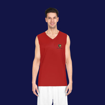 Red Team Basketball Jersey — Custom Logo Performance Tank