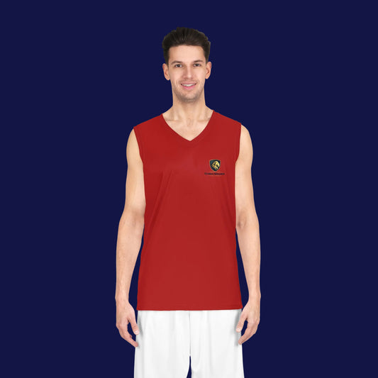 Red Team Basketball Jersey — Custom Logo Performance Tank