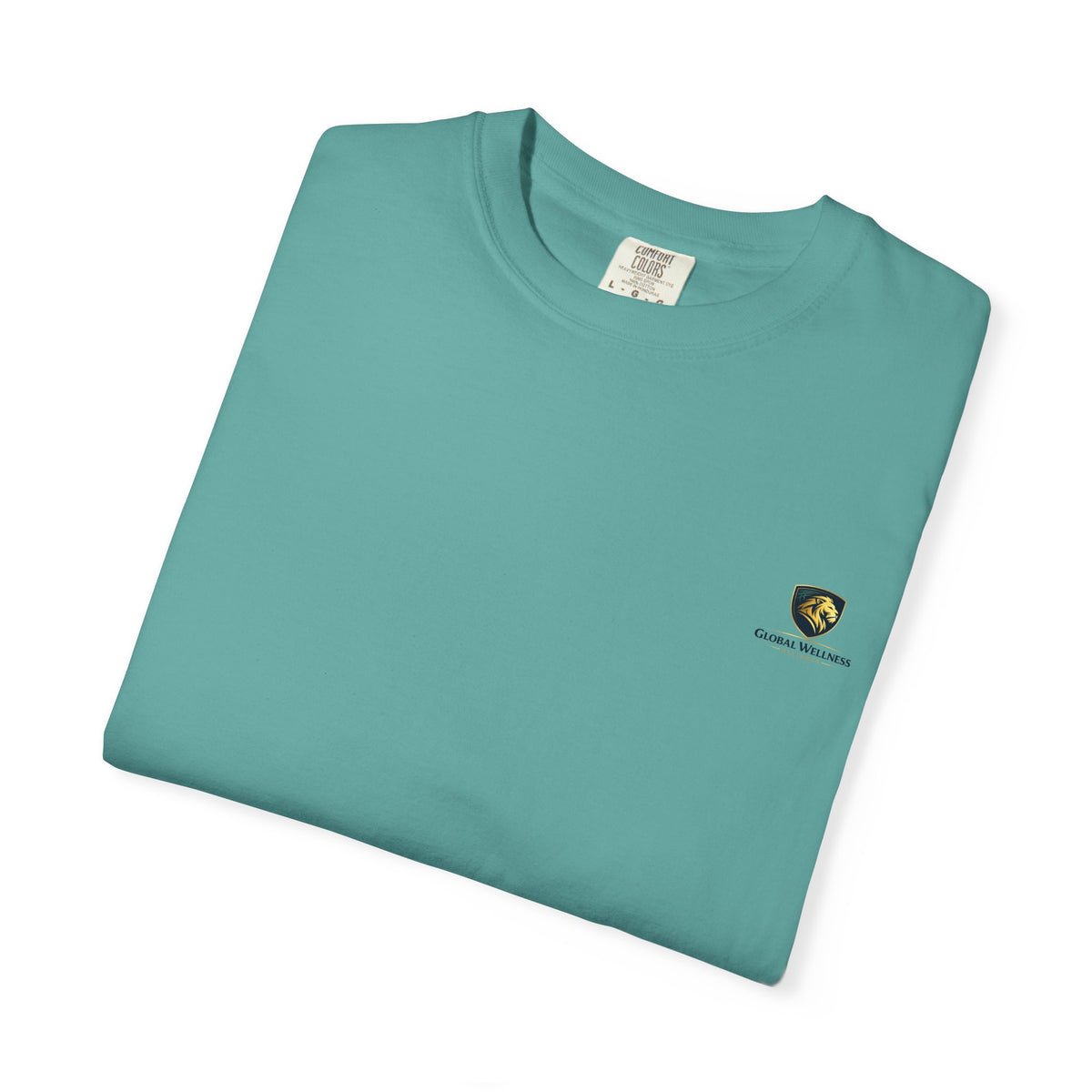 Minimal Cream T‑Shirt with Small Shield Logo — Casual Everyday Tee