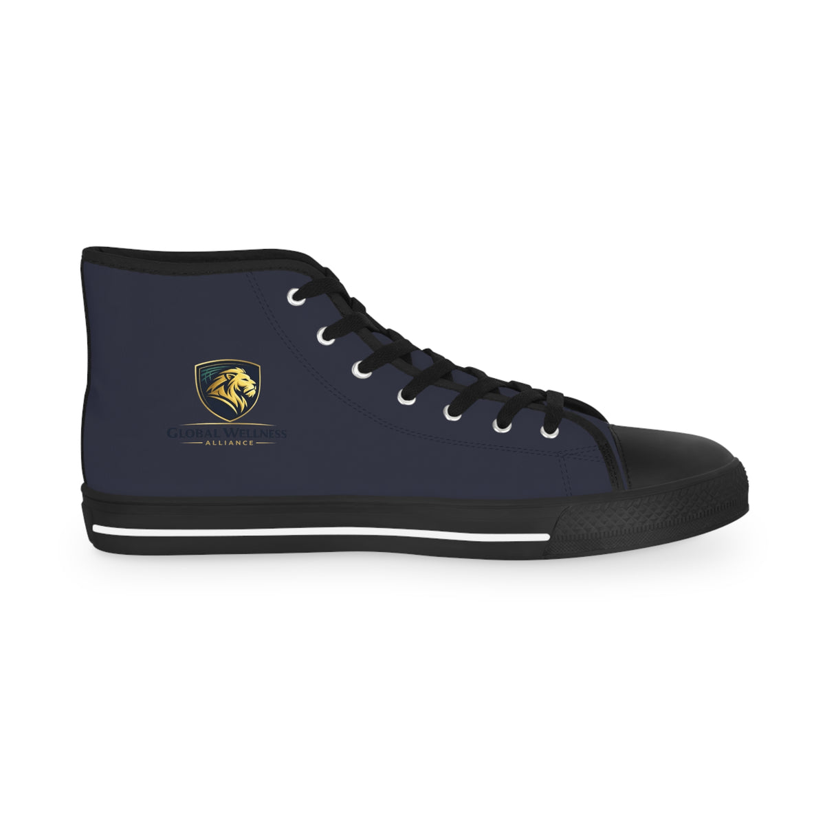 High Top Sneakers — Navy Classic Emblem Men's High-Top Shoes