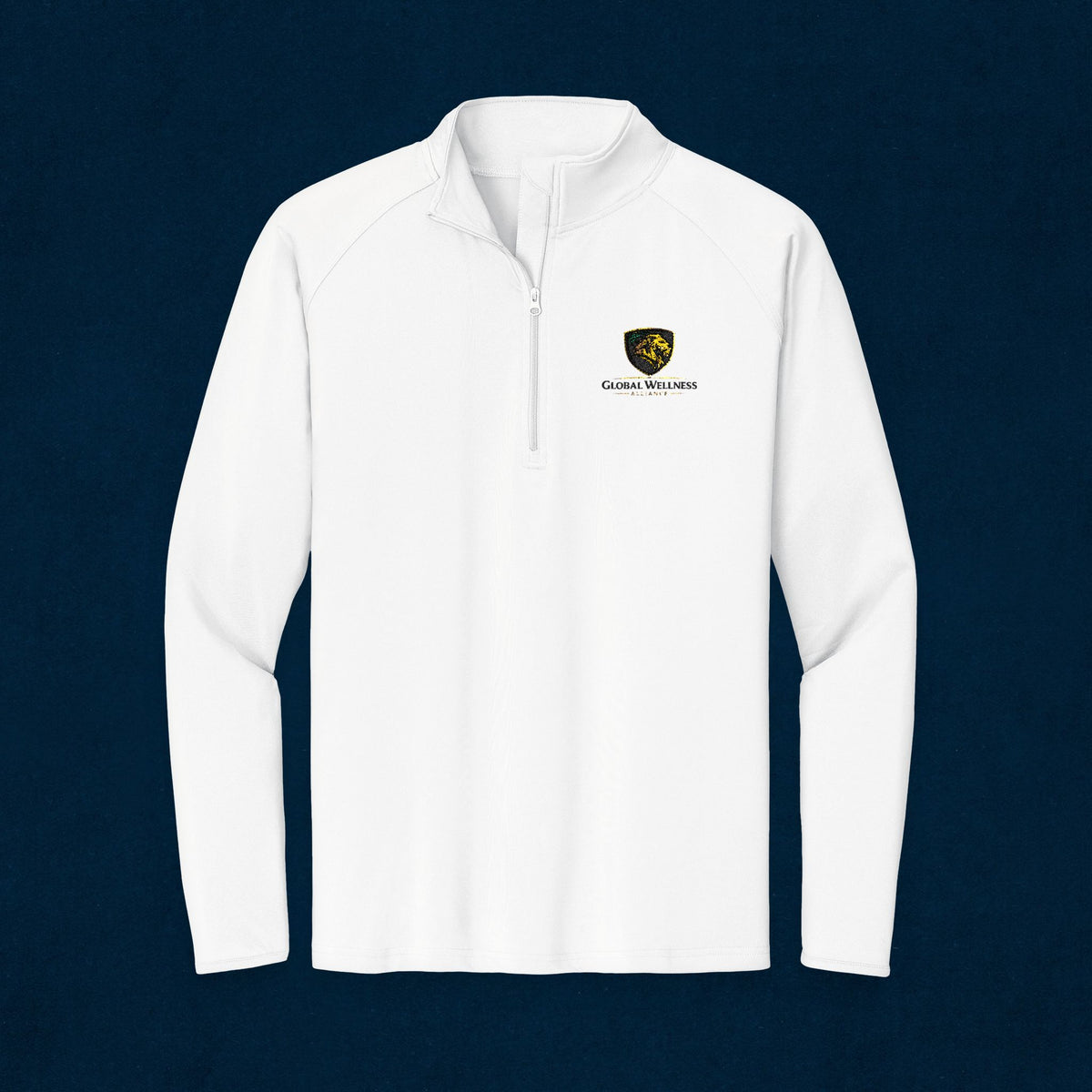 Embroidered Lion Crest Quarter-Zip Pullover — Men's Performance Top