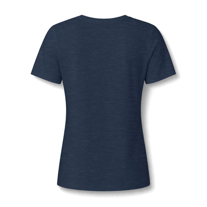 Women's V-Neck Tee — Small Chest Crest Graphic