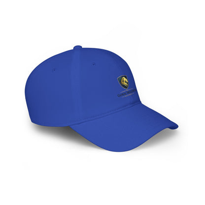 Embroidered Lion Shield Cap — Low Profile Baseball Hat with Global Wellness Logo