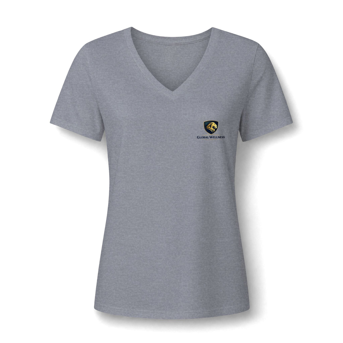 Women's V-Neck Tee — Small Chest Crest Graphic