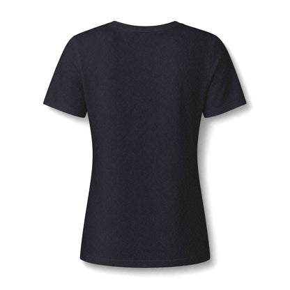 Women's V-Neck Tee — Small Chest Crest Graphic