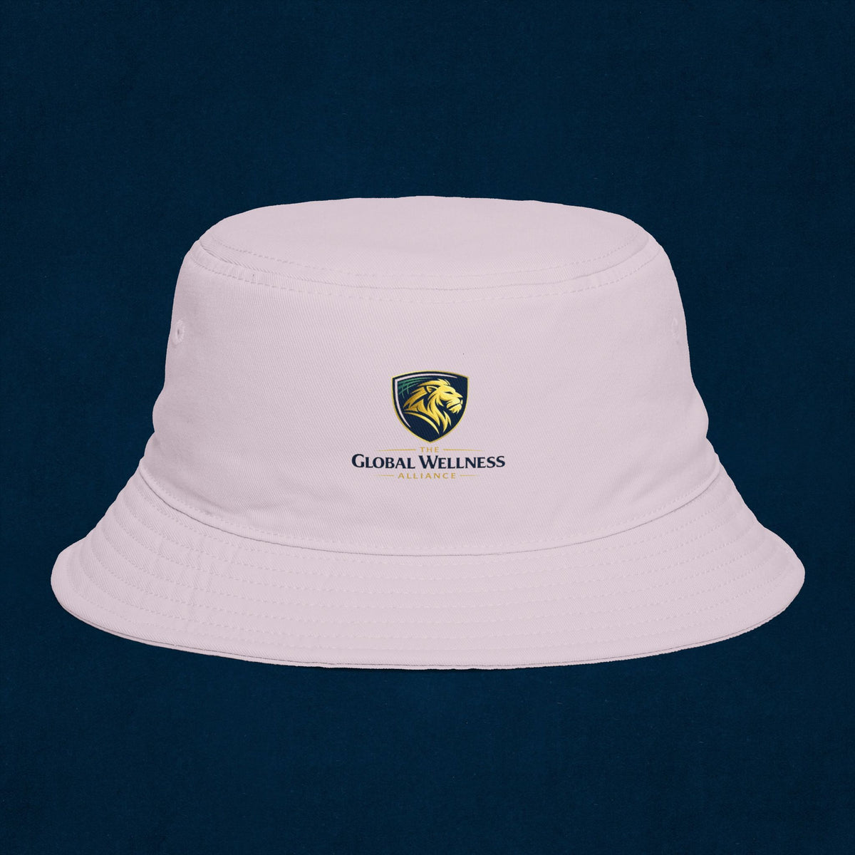 Brown Bucket Hat with Gold Crest Logo — Global Wellness Academy Embroidered Sun Hat