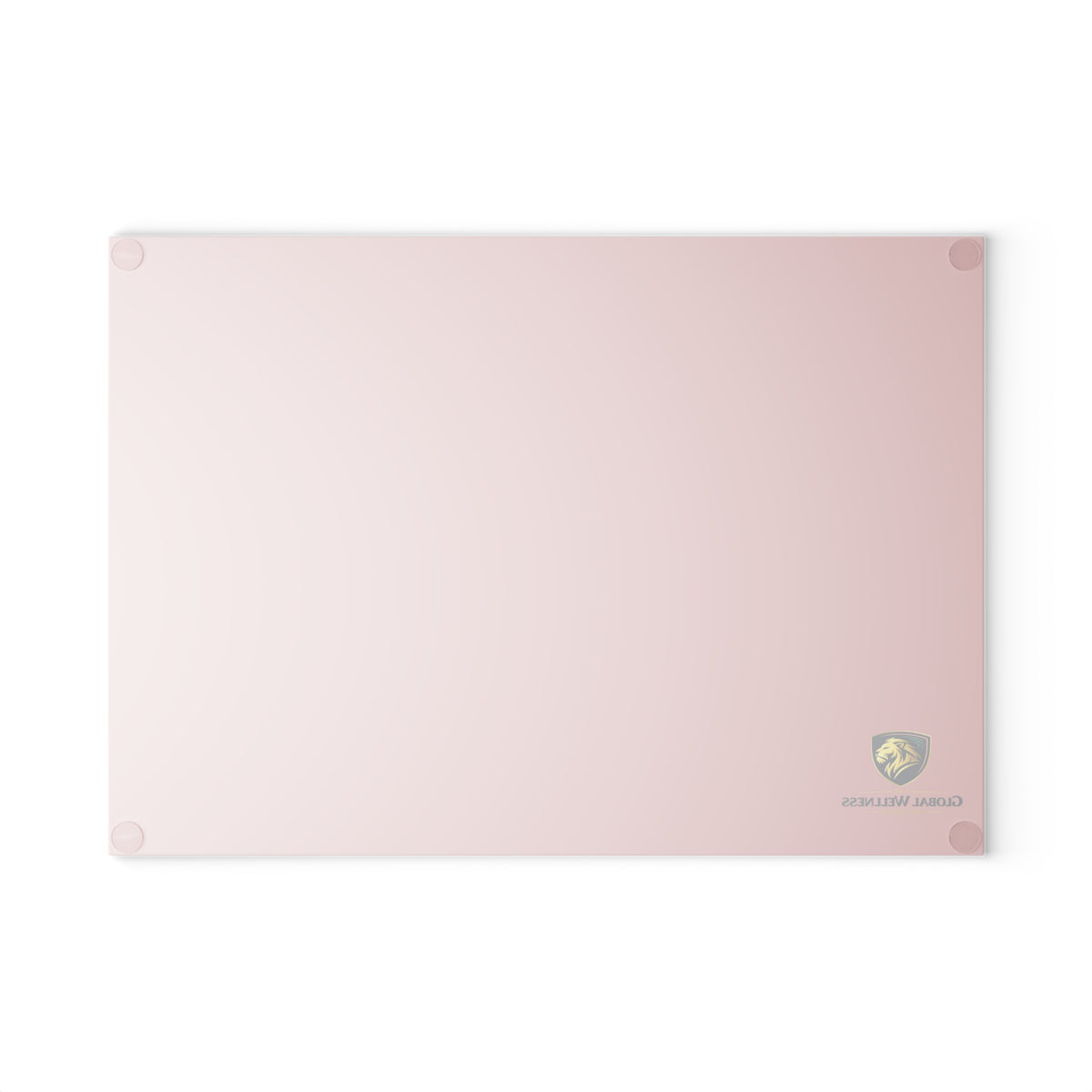 Pink Glass Cutting Board — Decorative Kitchen Chopping Board with Subtle Logo