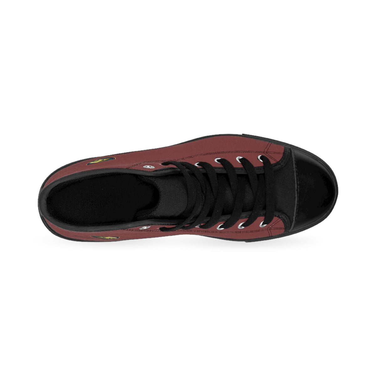 High-Top Sneakers — Burgundy 'Global Wellness' Logo Shoes