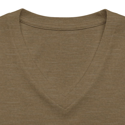 Women's V-Neck Tee — Small Chest Crest Graphic