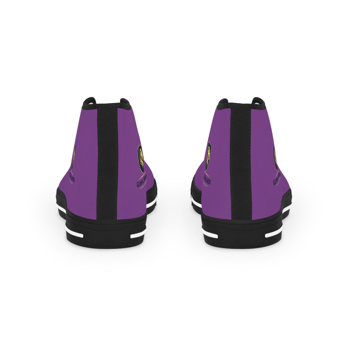 High Top Sneakers — Purple Crest Casual Canvas Shoes