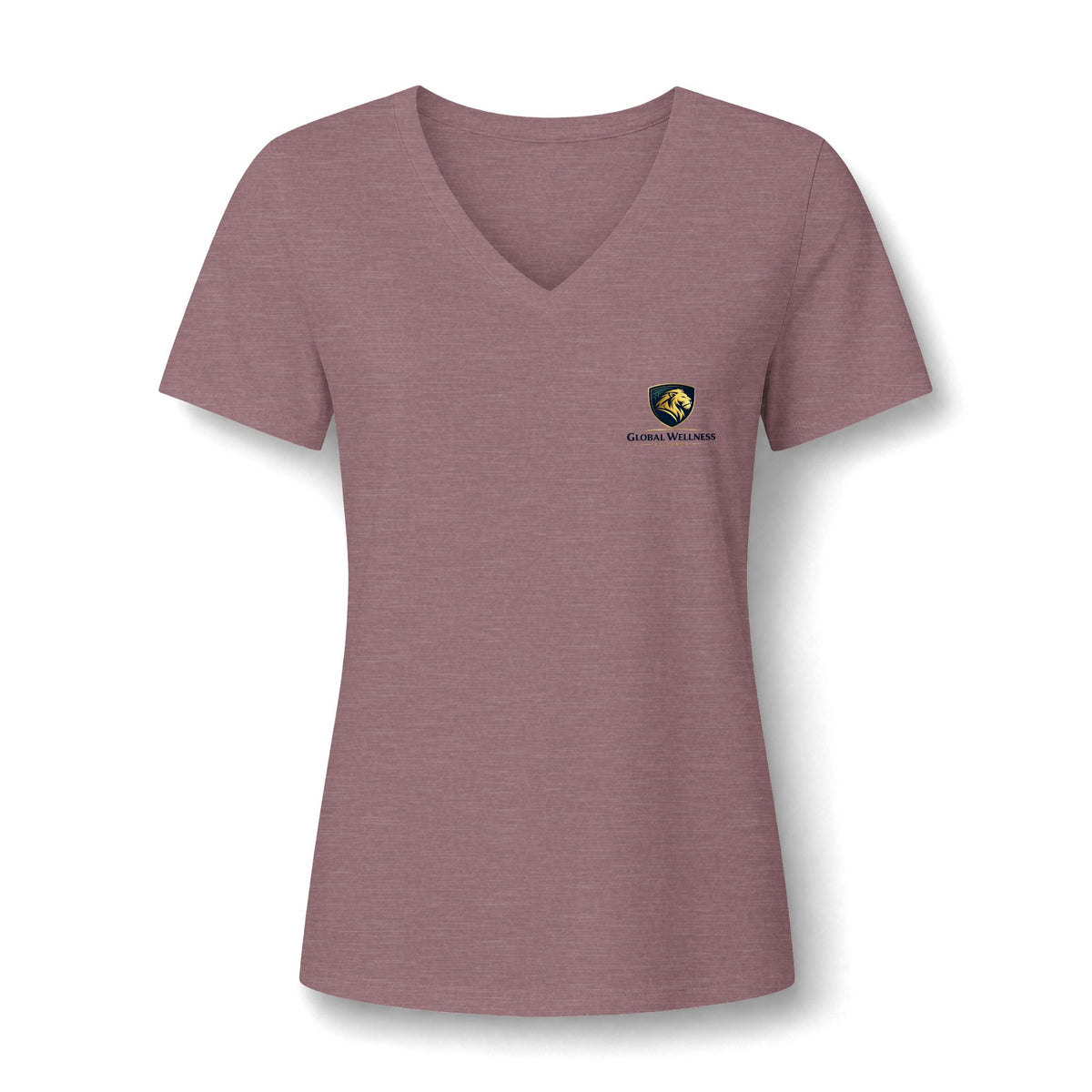 Women's V-Neck Tee — Small Chest Crest Graphic