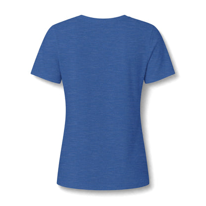 Women's V-Neck Tee — Small Chest Crest Graphic
