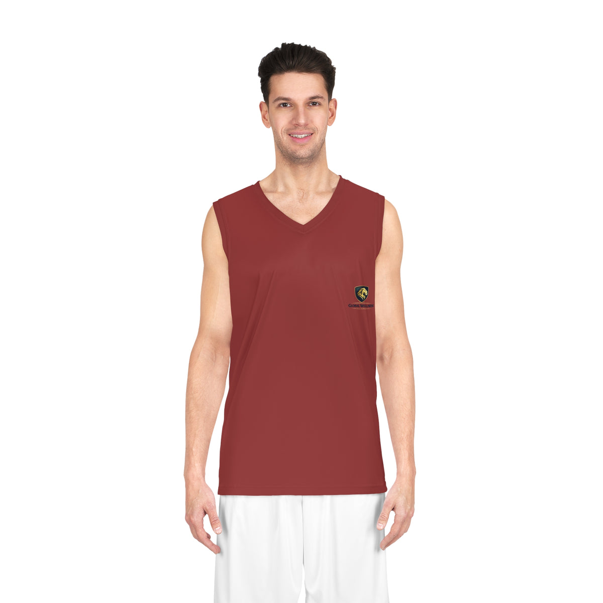 Maroon Performance Basketball Jersey — Small Chest Logo