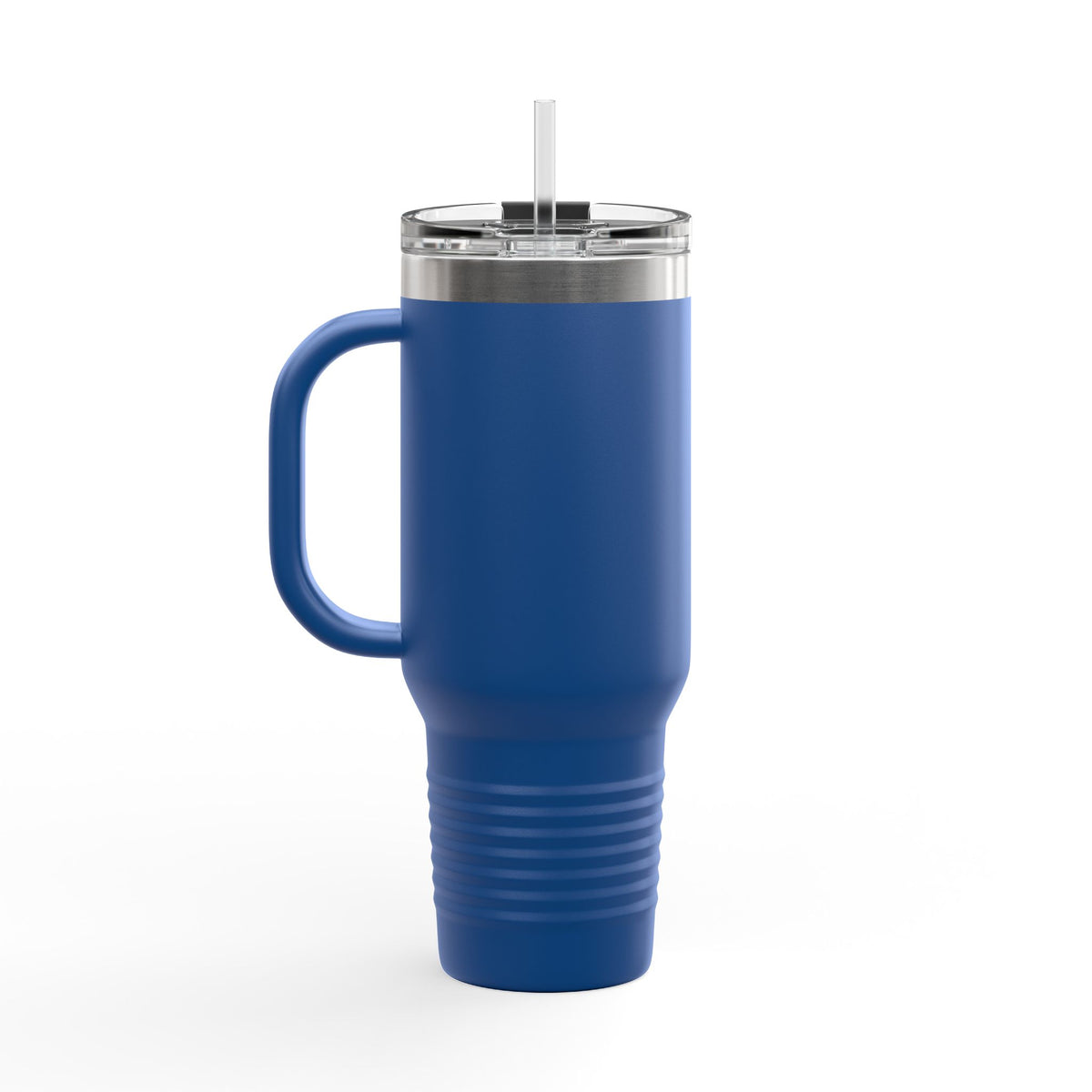 40oz Insulated Travel Mug with Handle — Red Stainless Steel Tumbler, Travel Coffee Cup