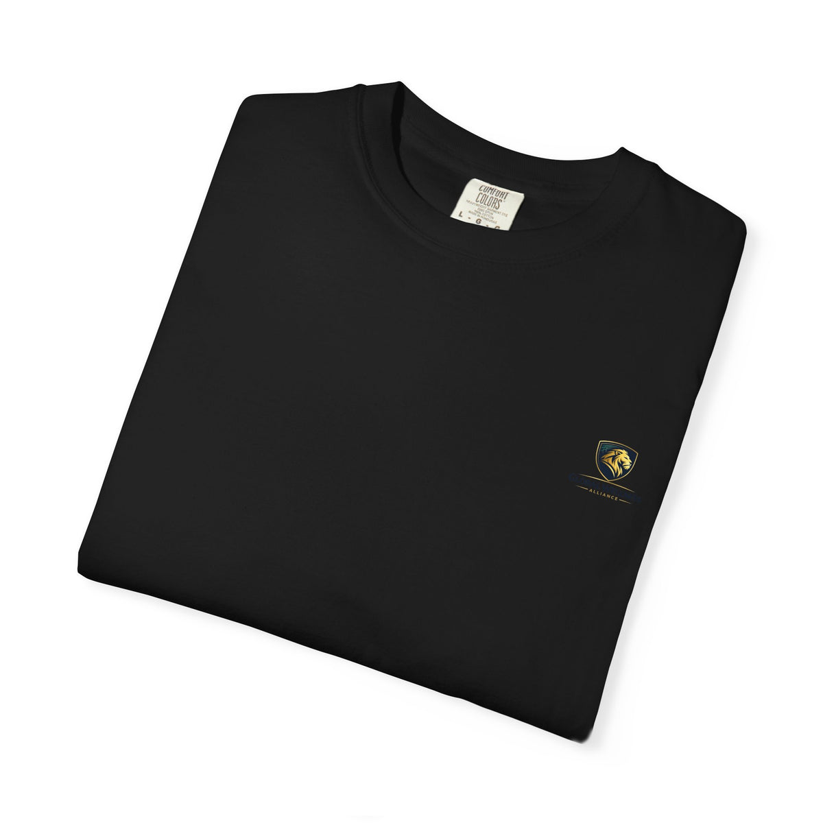 Minimal Cream T‑Shirt with Small Shield Logo — Casual Everyday Tee