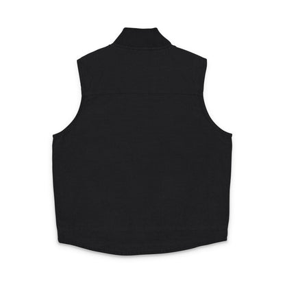 Embroidered Washed Duck Cloth Work Vest — Durable Utility Vest with Chest Logo