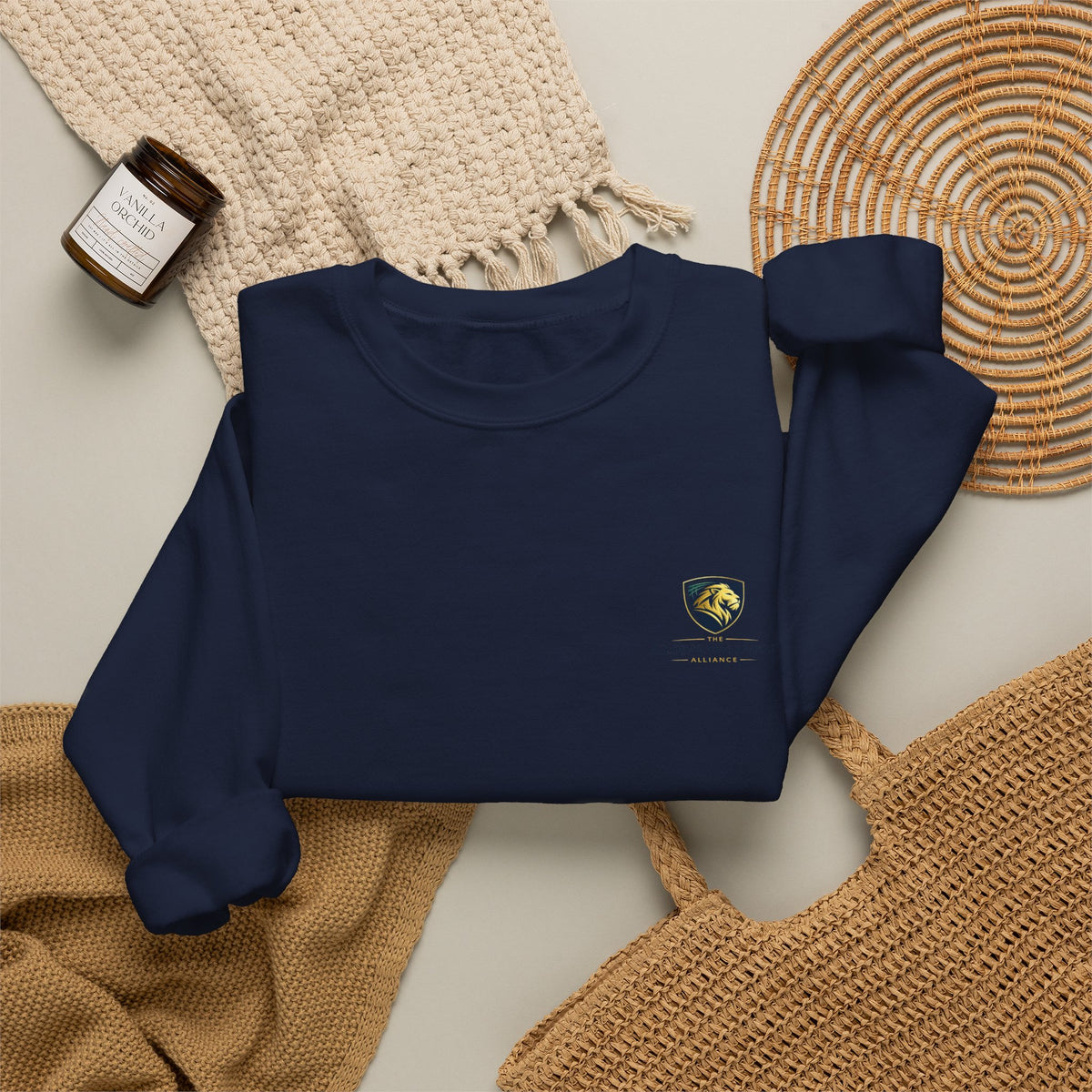 Embroidered Compass Rose Crewneck Sweatshirt