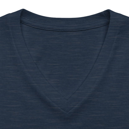 Women's V-Neck Tee — Small Chest Crest Graphic