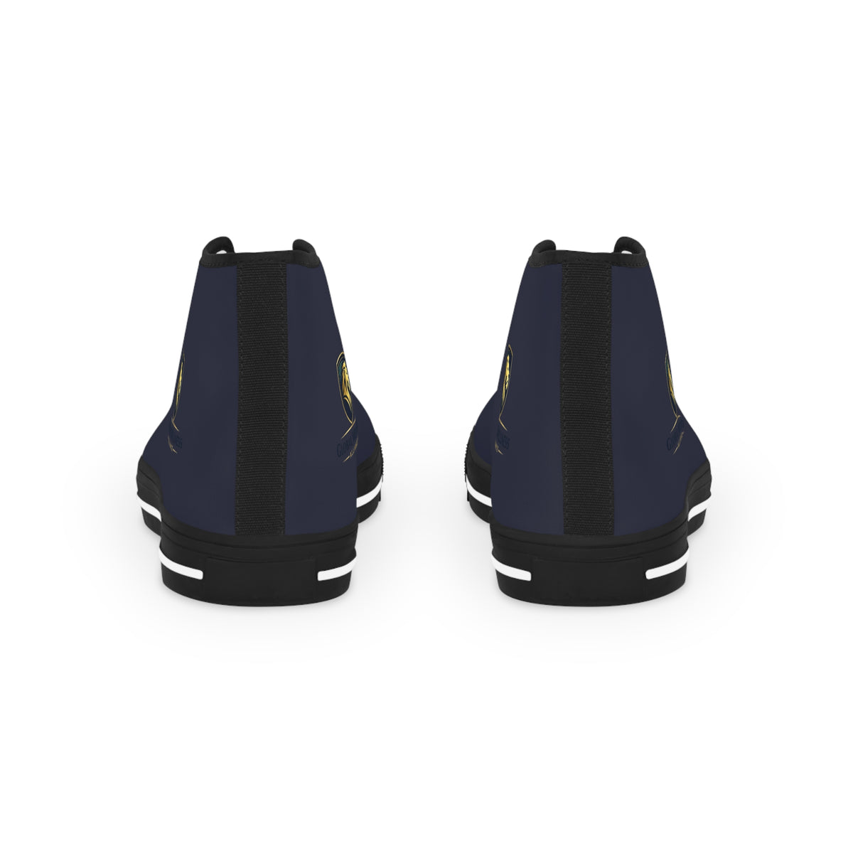 High Top Sneakers — Navy Classic Emblem Men's High-Top Shoes