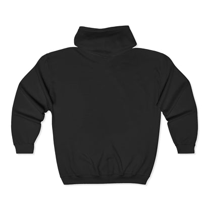 Full-Zip Hoodie with Small Crest Logo - Classic Black Zip-Up Sweatshirt