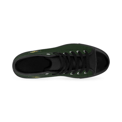 High-Top Sneakers — Green Lion Crest Casual Shoes