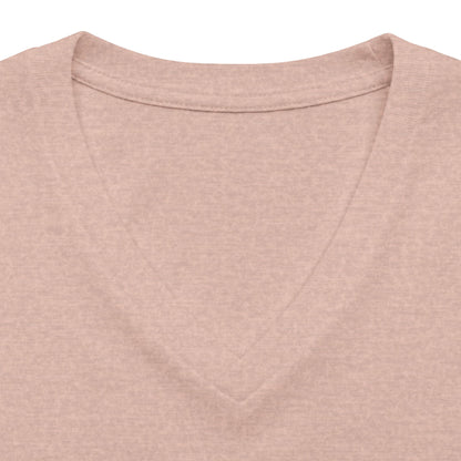 Women's V-Neck Tee — Small Chest Crest Graphic