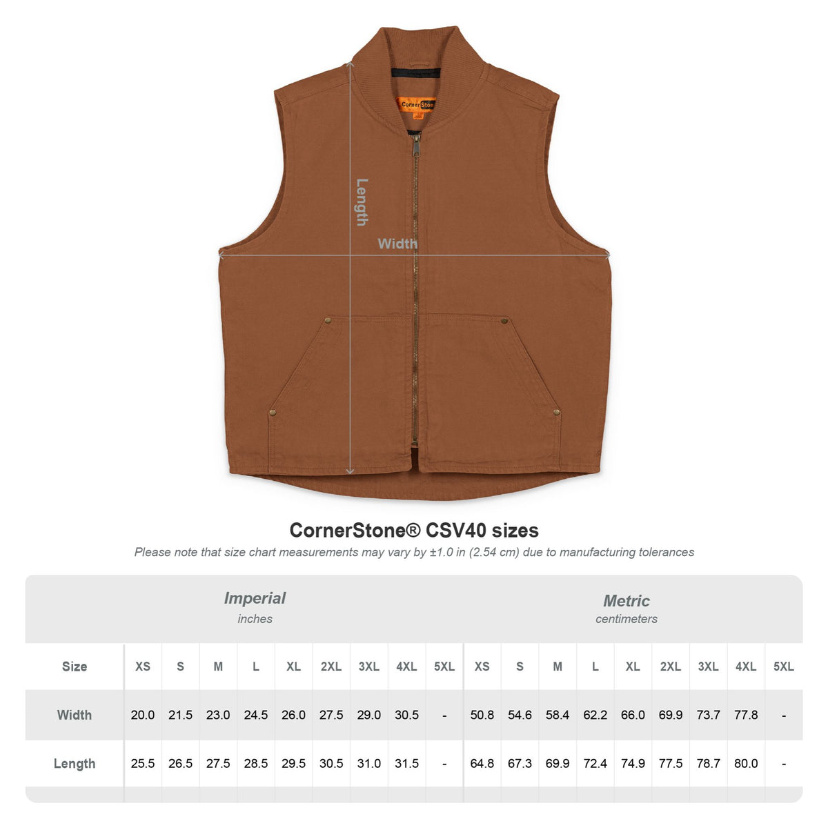 Embroidered Washed Duck Cloth Work Vest — Durable Utility Vest with Chest Logo