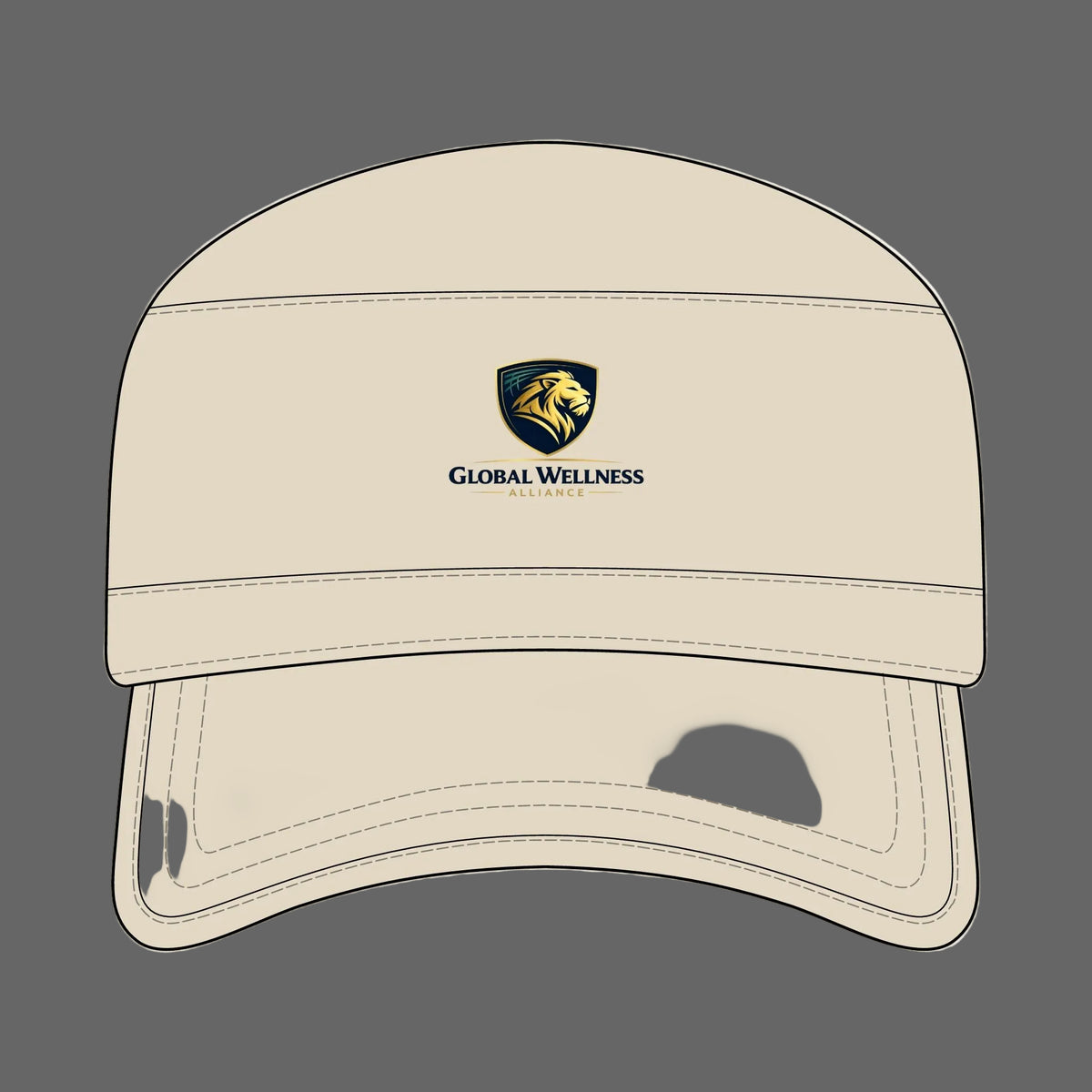 Global Wellness Corps Cap — Lion Shield Embroidered Military-Style Hat