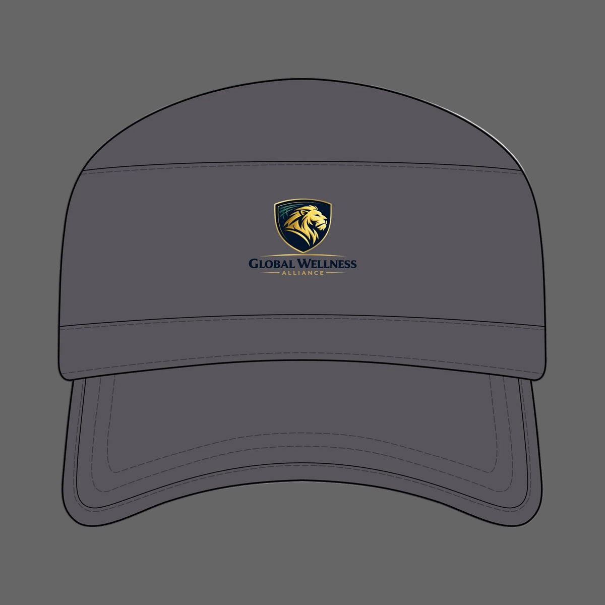 Global Wellness Corps Cap — Lion Shield Embroidered Military-Style Hat