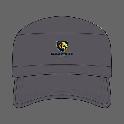 Global Wellness Corps Cap — Lion Shield Embroidered Military-Style Hat