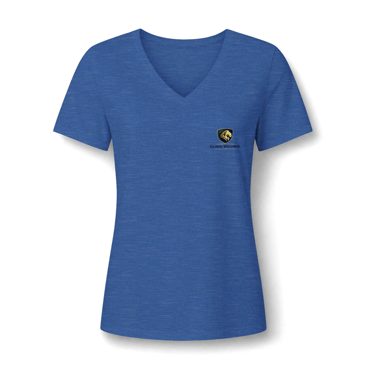 Women's V-Neck Tee — Small Chest Crest Graphic