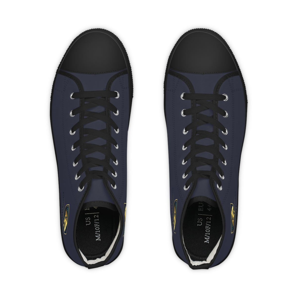 High Top Sneakers — Navy Classic Emblem Men's High-Top Shoes