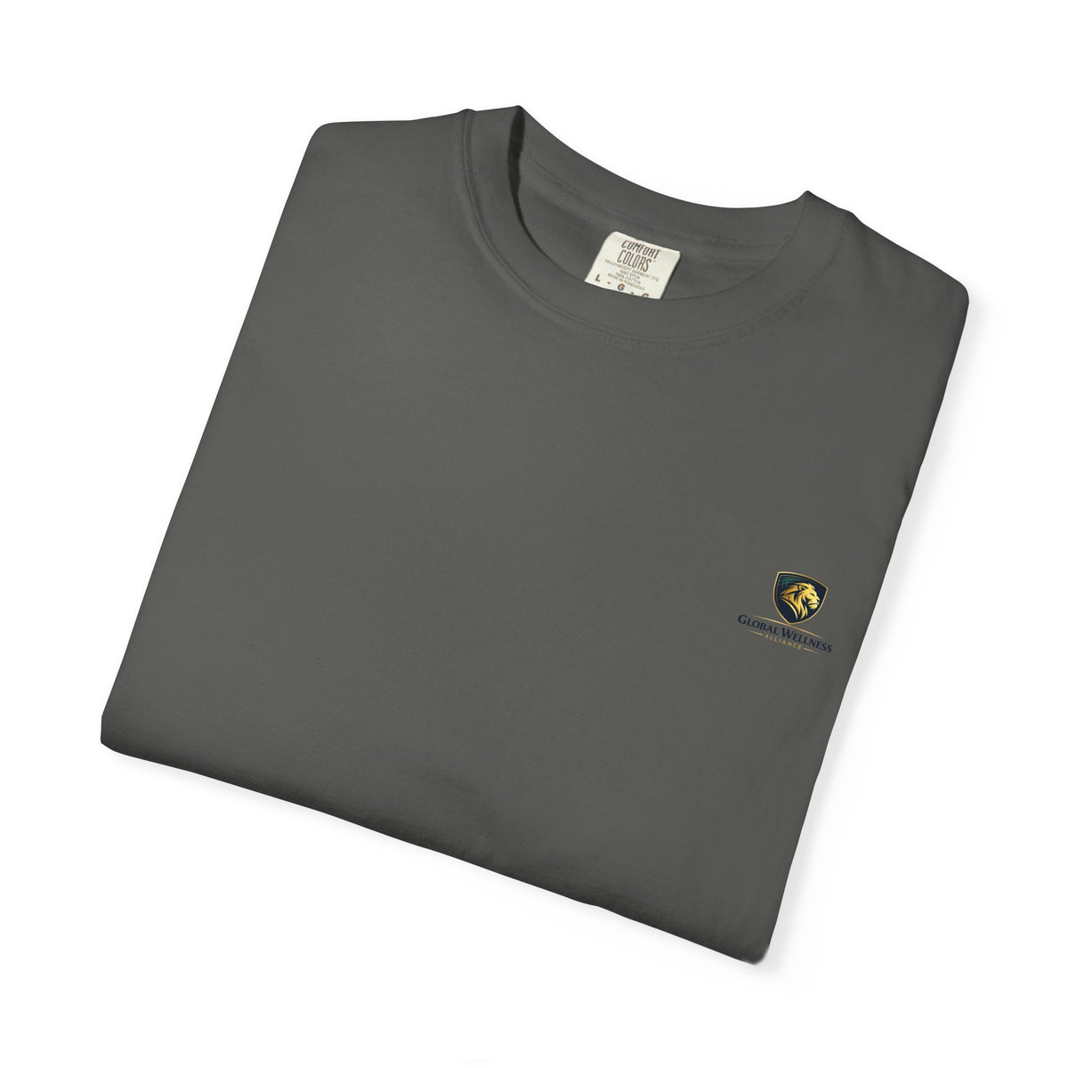 Minimal Cream T‑Shirt with Small Shield Logo — Casual Everyday Tee