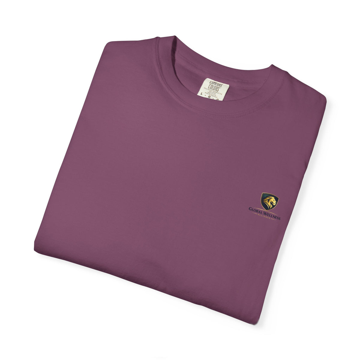 Minimal Cream T‑Shirt with Small Shield Logo — Casual Everyday Tee