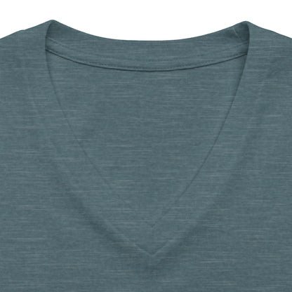 Women's V-Neck Tee — Small Chest Crest Graphic