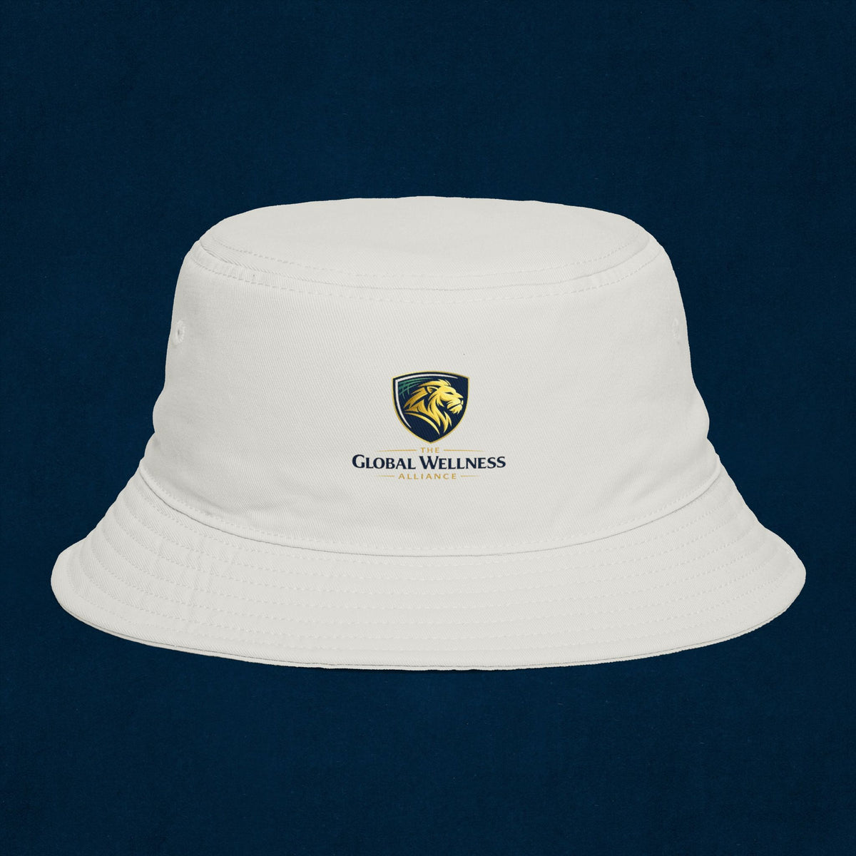 Brown Bucket Hat with Gold Crest Logo — Global Wellness Academy Embroidered Sun Hat