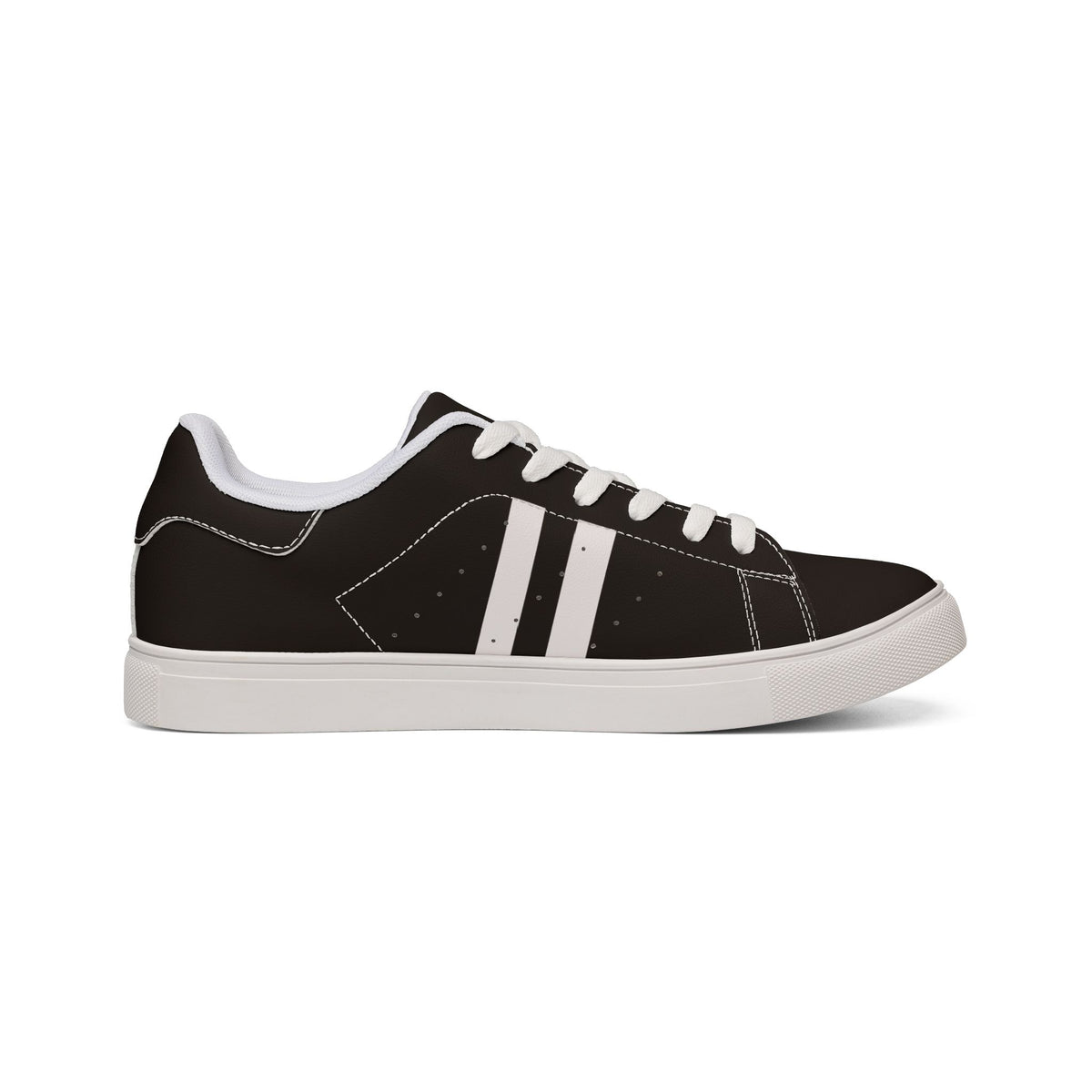 Women's Low-Top Leather Sneakers — Classic Black Casual Trainers