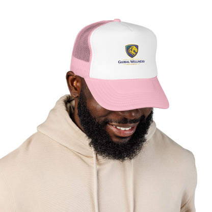 Global Wellness Alliance Trucker Hat — Embroidered Shield Logo Foam Cap