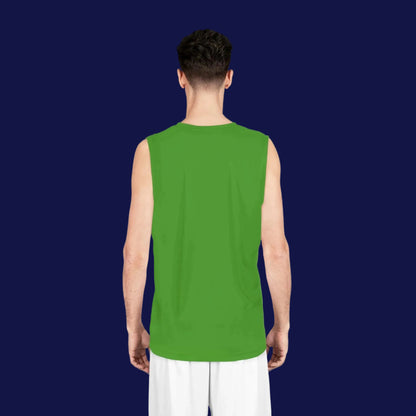 Global Wellness Green Basketball Jersey - Lion Logo Athletic Tank