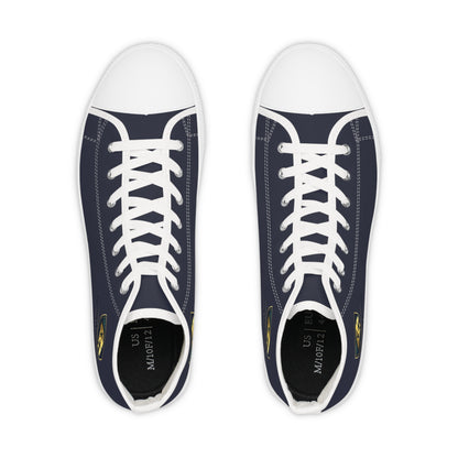High Top Sneakers — Navy Classic Emblem Men's High-Top Shoes