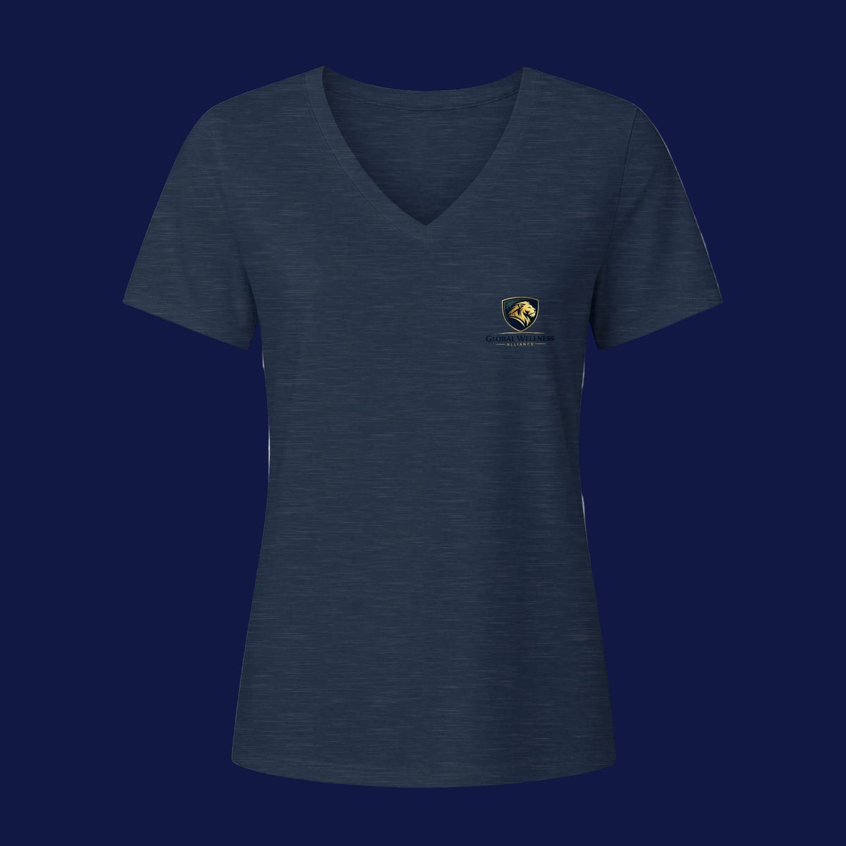 Women's V-Neck Tee — Small Chest Crest Graphic